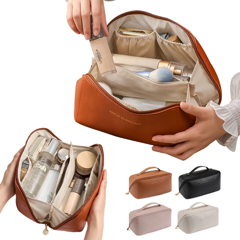Luxury Skincare Containers - กระเป๋าจัดระเบียบเครื่องสำอางสุดหรูสำหรับผู้หญิง กระเป๋าใส่เครื่องสำอาง กระเป๋าเก็บเครื่องสำอาง กระเป๋าเดินทาง ซิป กล่องใส่เครื่องสำอางสำหรับสุภาพสตรี