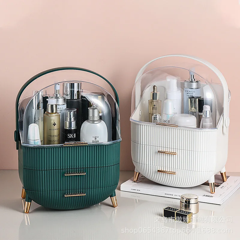 Luxury Skincare Europe - กล่องเก็บเครื่องสำอางขนาดใหญ่หรูหรา กันน้ำ กันฝุ่น สำหรับห้องน้ำ โต๊ะเครื่องแป้ง จัดระเบียบเครื่องสำอาง