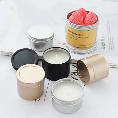 Luxury Skincare Containers - ขวดเทียนหอมหรูหราพร้อมฝาปิด บรรจุภัณฑ์ทรงกลมสำหรับเทียน กล่องเก็บของเปล่าสำหรับทำสบู่ ครีมบำรุงผิว ตัวอย่างผลิตภัณฑ์ความงาม