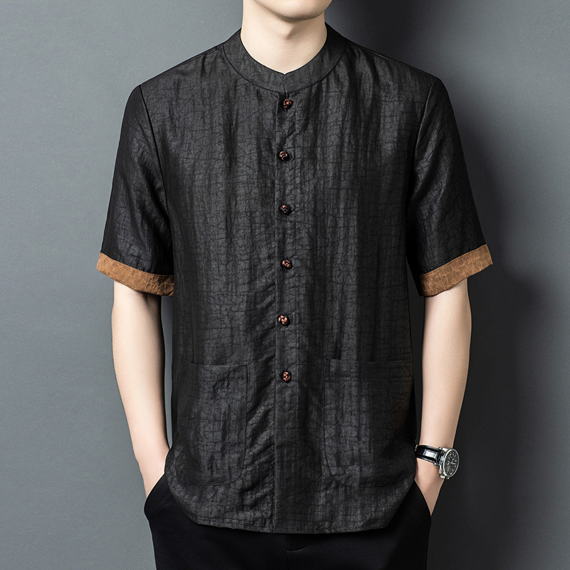 เสื้อเชิ้ตไร้ปกผ้าไหมแท้ 100%  - Luxury Skincare Men บทวิจารณ์และราคา