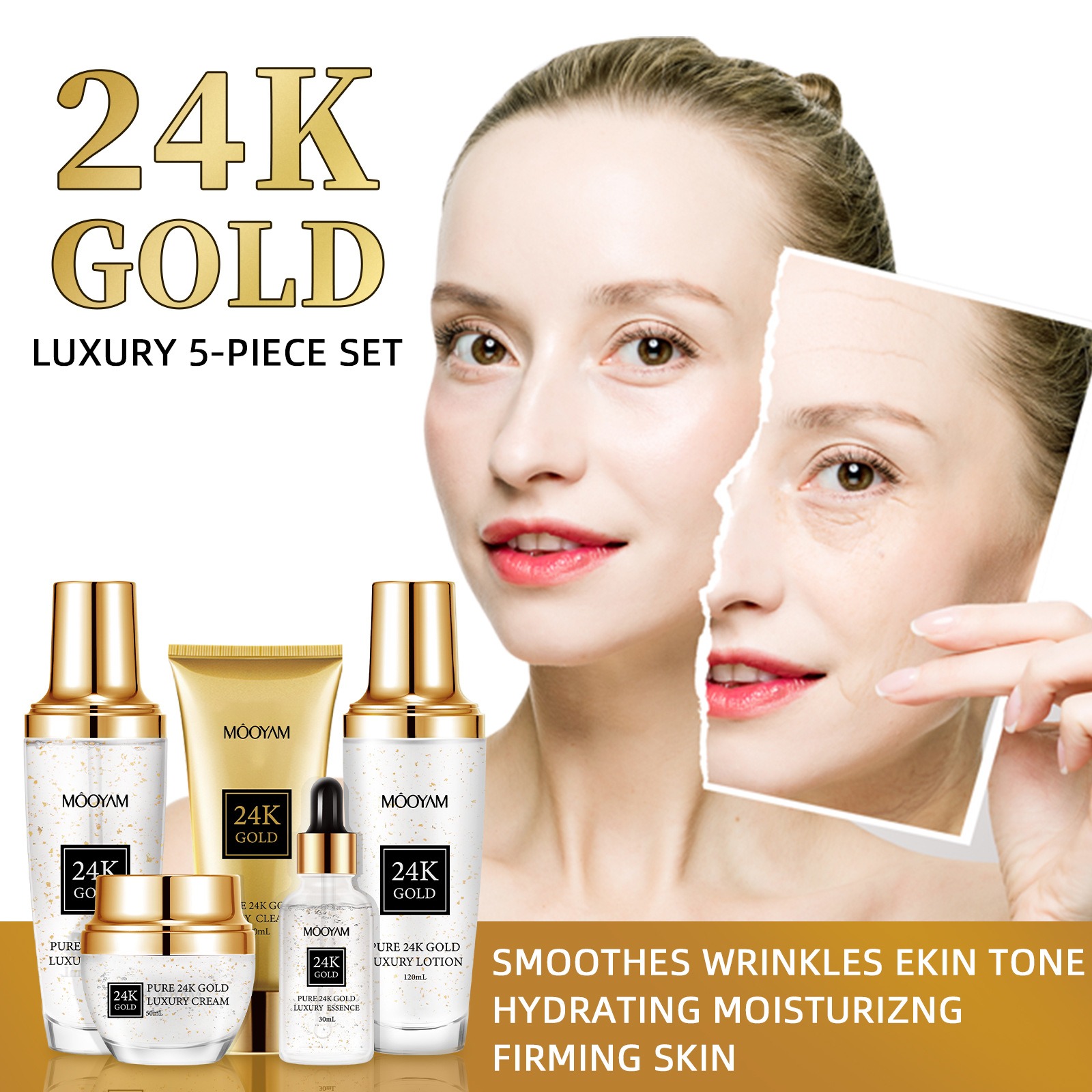 ชุดบำรุงผิวหน้า 24K โกลด์ ลักช - Luxury Skincare Sets บทวิจารณ์และราคา